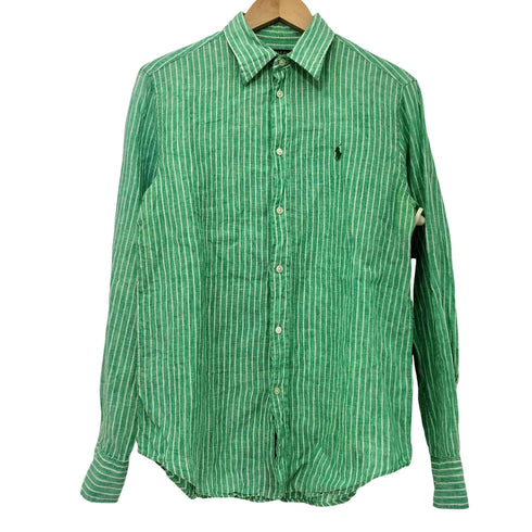 ポロラルフローレン POLO RALPH LAUREN RELAXED FIT ポニー刺繍 ストライプ リネンシャツ メンズ import:S