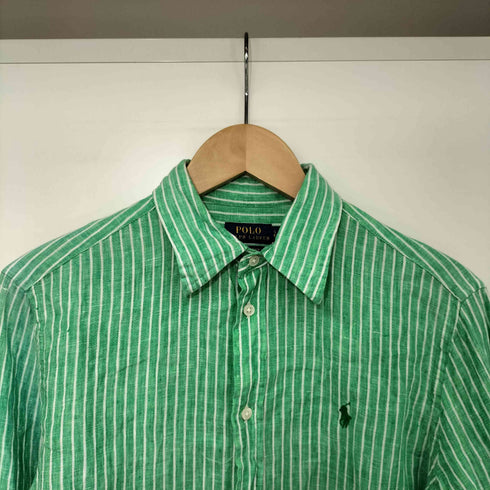 ポロラルフローレン POLO RALPH LAUREN RELAXED FIT ポニー刺繍 ストライプ リネンシャツ メンズ import:S