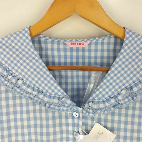 ピンクハウス PINK HOUSE 22SS セーラーカラーギンガムチェックミディワンピース レディース FREE