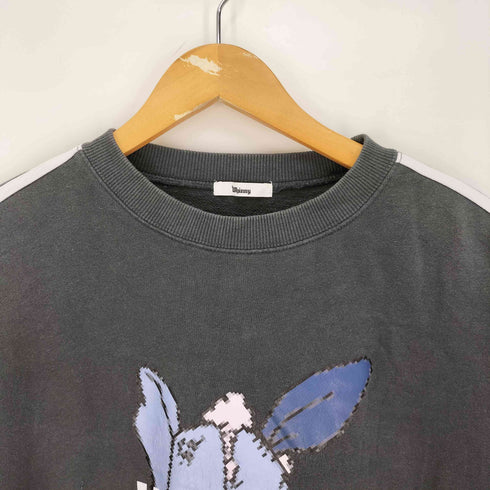 フロント プリント クルーネック スウェット プルオーバー メンズ F