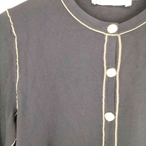 ザラ ZARA 金ボタン ノーカラーカーディガン レディース S
