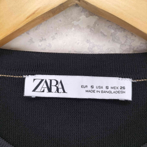 ザラ ZARA 金ボタン ノーカラーカーディガン レディース S