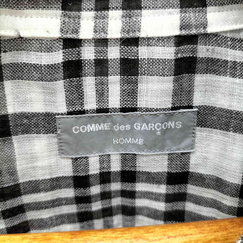 コムデギャルソンオム COMME des GARCONS HOMME シワ加工 比翼 リネン ギンガムチェック シャツ メンズ