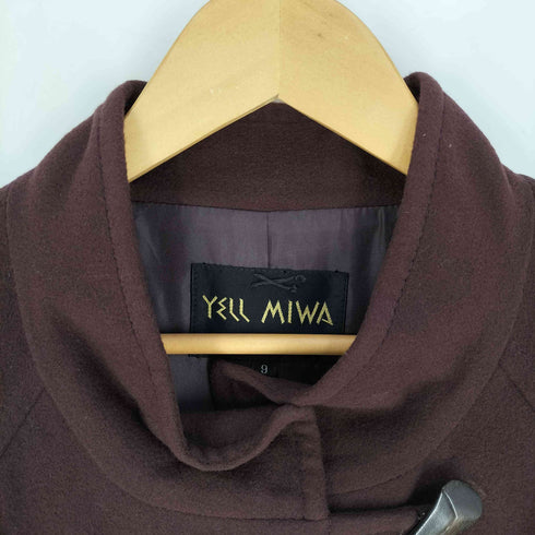 YELL MIWA パワーショルダー スタンドカラー ロングコート レディース