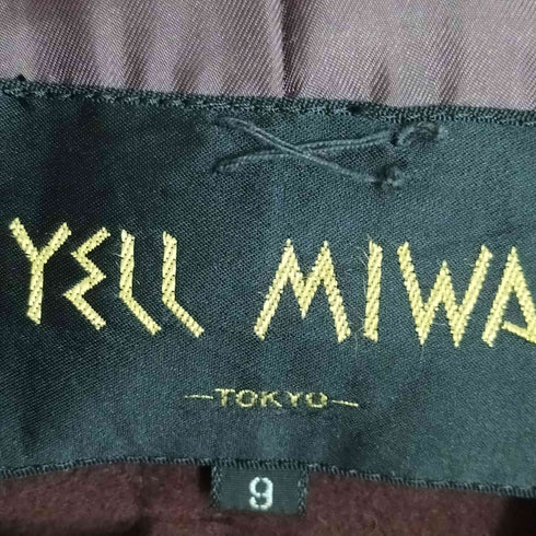 YELL MIWA パワーショルダー スタンドカラー ロングコート レディース