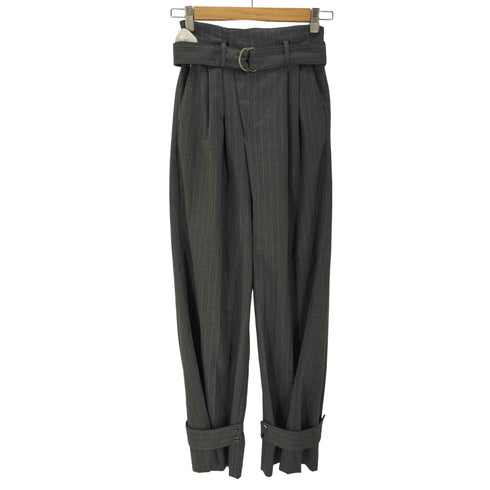 ザラ ZARA ベルト付きストライプスラックスパンツ レディース JPN:XS