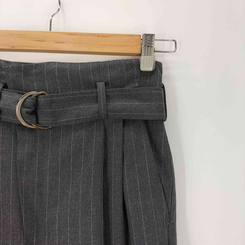 ザラ ZARA ベルト付きストライプスラックスパンツ レディース JPN:XS