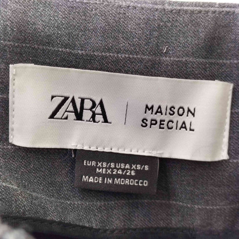 ザラ ZARA ベルト付きストライプスラックスパンツ レディース JPN:XS