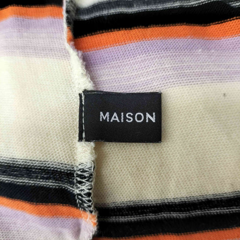 メゾンスペシャル MAISON SPECIAL MULTI BORDER POLO SHIRT マルチ ボーダー L/S ポロシャツ レディース