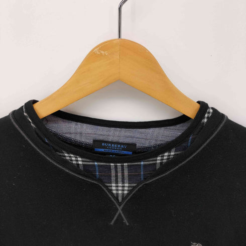 バーバリーブルーレーベル BURBERRY BLUE LABEL ロゴ刺繍 ノバチェック フェイクレイヤード 長袖 Tシャツ Y2K メンズ import:M