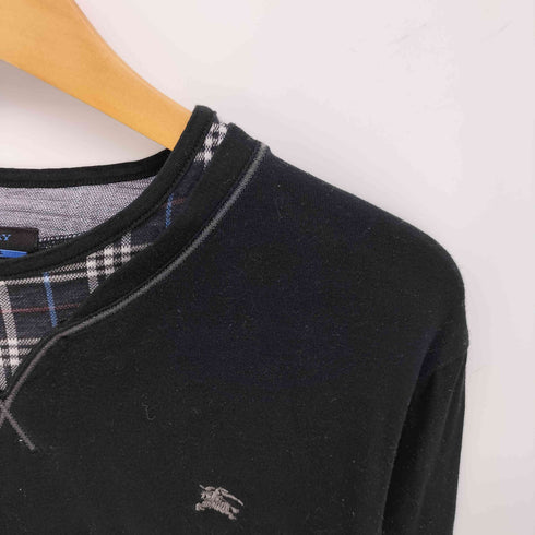 バーバリーブルーレーベル BURBERRY BLUE LABEL ロゴ刺繍 ノバチェック フェイクレイヤード 長袖 Tシャツ Y2K メンズ import:M