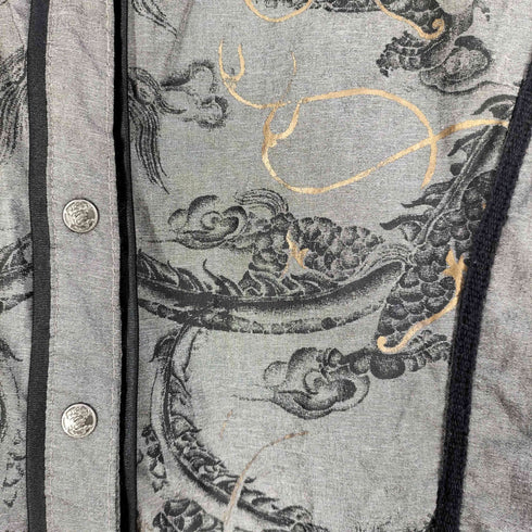 ozz croce ドラゴン 龍 パイピング スナップ シャツ Y2K レディース