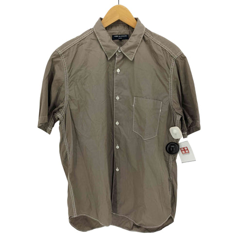 コムデギャルソンオム COMME des GARCONS HOMME 06ss 製品染め ホワイトステッチ コットン 半袖 シャツ メンズ JPN:M