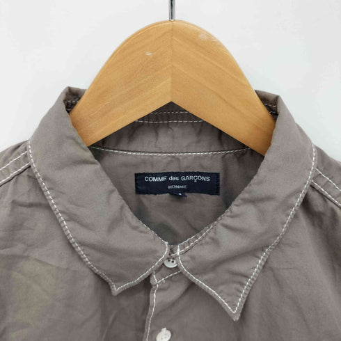 コムデギャルソンオム COMME des GARCONS HOMME 06ss 製品染め ホワイトステッチ コットン 半袖 シャツ メンズ JPN:M