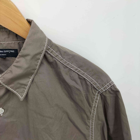コムデギャルソンオム COMME des GARCONS HOMME 06ss 製品染め ホワイトステッチ コットン 半袖 シャツ メンズ JPN:M