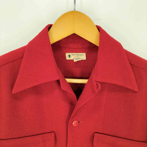 ヴァンヒューゼン VAN HEUSEN ウール オープンカラーシャツ メンズ import:S