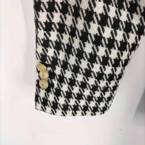 ザラ ZARA 千鳥格子柄ダブルブレストジャケット レディース import:L