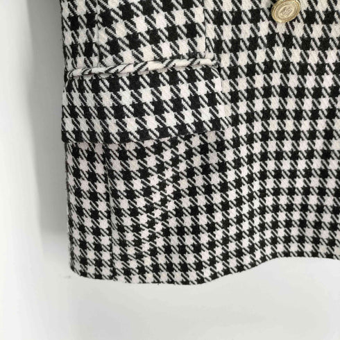 ザラ ZARA 千鳥格子柄ダブルブレストジャケット レディース import:L