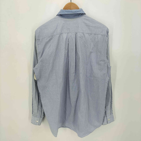 コムデギャルソンオム COMME des GARCONS HOMME 03aw 田中オム ハウンドトゥース ストライプ切り替え 長袖 シャツ メンズ import:M