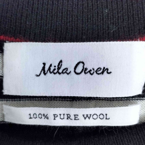 ミラオーウェン Mila Owen ビエラヤーン配色ラインクルーネックニット レディース JPN:1