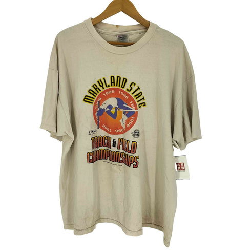 ヘインズ Hanes 陸上競技プリント S/S シングルステッチ Tシャツ メンズ import:XL