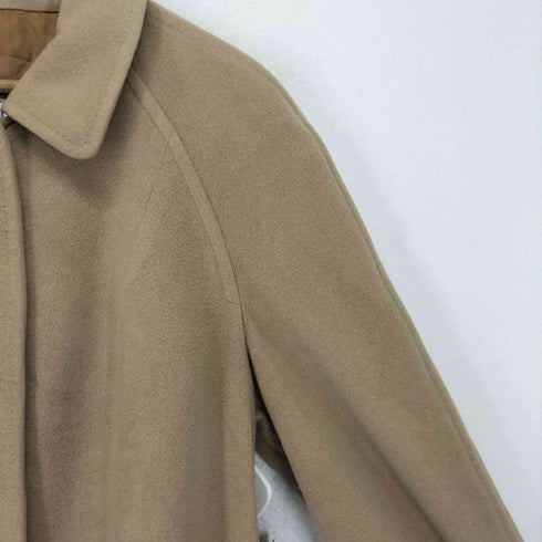 バーバリーズ BURBERRYS PURE CASHMERE カシミヤ 比翼 ステンカラーコート レディース