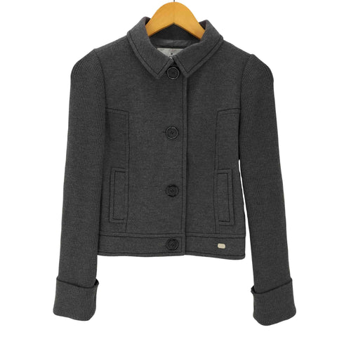 クレージュ courreges 袖ニット切替ショートジャケット レディース JPN:38