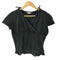 サルヴァトーレフェラガモ Salvatore Ferragamo MADE IN ITALY イタリア製 リボン Vネック ギャザー S/S クロップド Tシャツ ピチT レディース import:XS