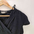 サルヴァトーレフェラガモ Salvatore Ferragamo MADE IN ITALY イタリア製 リボン Vネック ギャザー S/S クロップド Tシャツ ピチT レディース import:XS