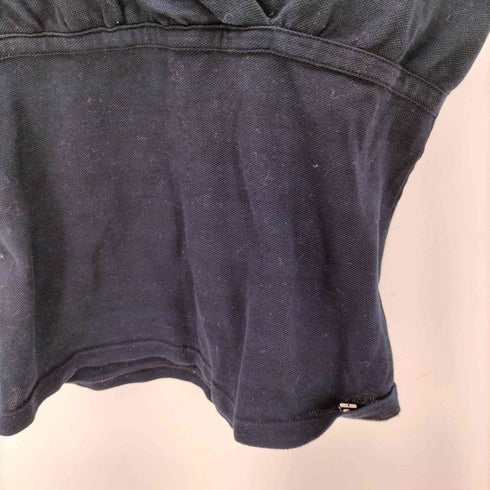 サルヴァトーレフェラガモ Salvatore Ferragamo MADE IN ITALY イタリア製 リボン Vネック ギャザー S/S クロップド Tシャツ ピチT レディース import:XS