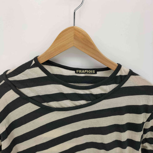 フラボア FRAPBOIS ボーダー 変形 クルーネック Tシャツ レディース 1