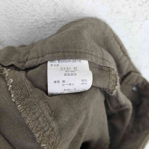 リネン レーヨン マルチポケット フレアパンツ Y2K レディース