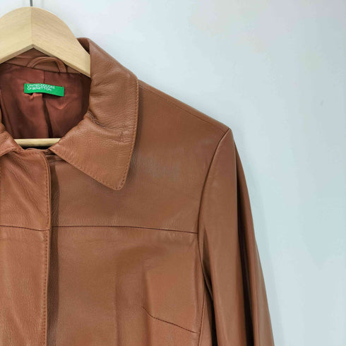 ユナイテッドカラーズオブベネトン UNITED COLORS OF BENETTON 本革 レザーコート レディース M