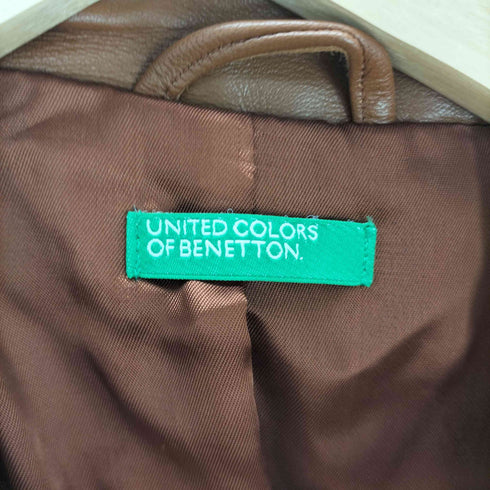 ユナイテッドカラーズオブベネトン UNITED COLORS OF BENETTON 本革 レザーコート レディース M