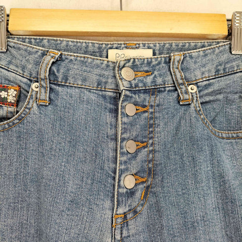 PPRIKORINO 花柄刺繍テープ フレアデニムパンツ Y2K レディース