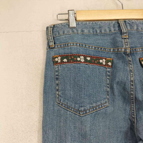 PPRIKORINO 花柄刺繍テープ フレアデニムパンツ Y2K レディース