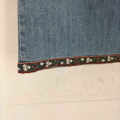 PPRIKORINO 花柄刺繍テープ フレアデニムパンツ Y2K レディース