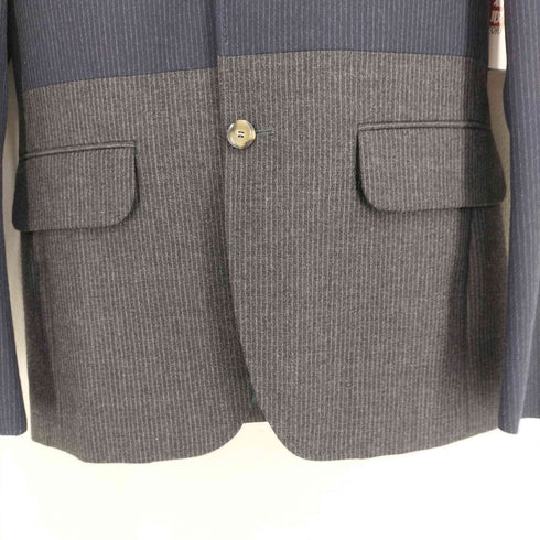 カルヴェン CARVEN ウールカシミヤ ストライプ 切替カラー テーラードジャケット メンズ JPN:44