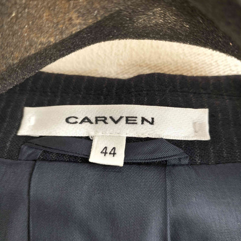 カルヴェン CARVEN ウールカシミヤ ストライプ 切替カラー テーラードジャケット メンズ JPN:44