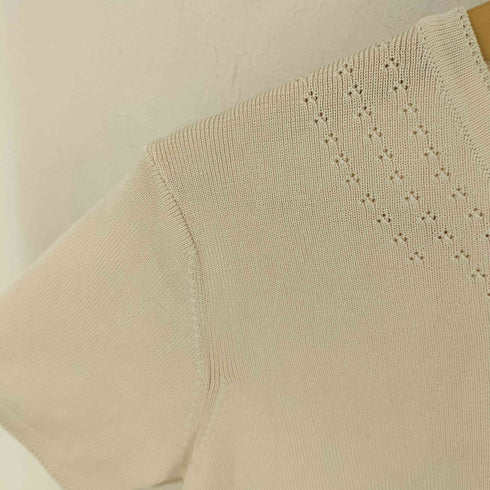 タルボット TALBOTS 90s Vネック シルク 半袖ニット レディース M