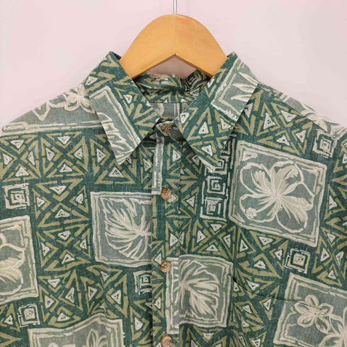クックストリート Cooke Street ハワイ製 民族柄 リバースプリント S/S アロハ シャツ メンズ import:M