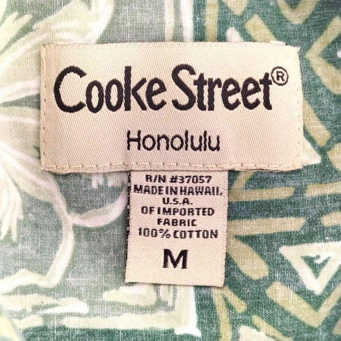 クックストリート Cooke Street ハワイ製 民族柄 リバースプリント S/S アロハ シャツ メンズ import:M
