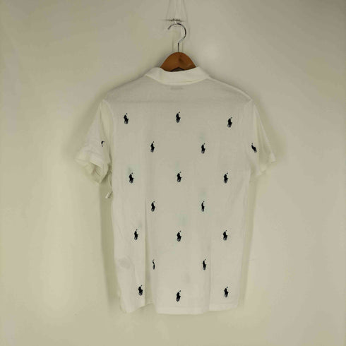 ポロラルフローレン POLO RALPH LAUREN CUSTOM SLIM FIT 総ポニー刺繍 鹿の子 ポロシャツ メンズ import:M