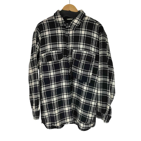 ザラ ZARA チェック柄 ダブルポケットシャツジャケット レディース import:M