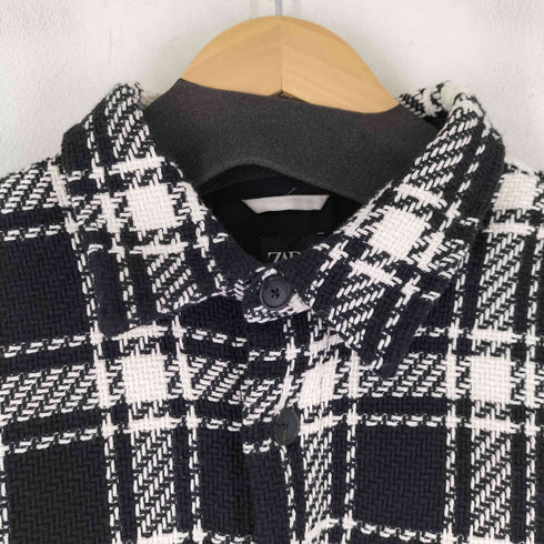 ザラ ZARA チェック柄 ダブルポケットシャツジャケット レディース import:M