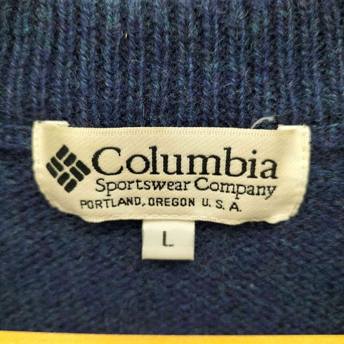コロンビア Columbia 90S アーガイル ウール クルーネック ニット メンズ import:L