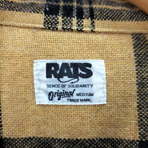 ラッツ RATS ウールアクリル チェック 長袖シャツ メンズ import:M