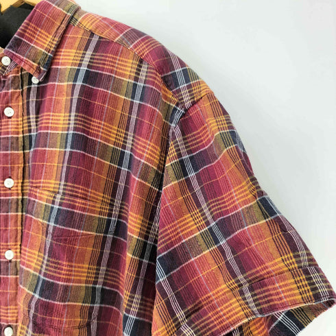 ドッカーズ DOCKERS チェック カットオフ ボタンダウン半袖シャツ メンズ import:L