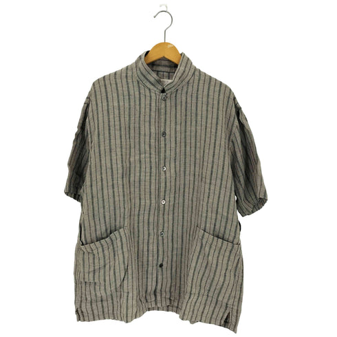 ネストローブコンフェクト nest Robe CONFECT 24ss リネンストライプ カバーオールシャツ メンズ 4