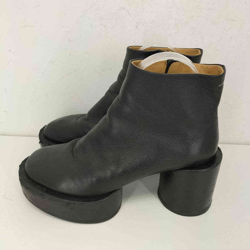エムエムシックスメゾンマルジェラ MM6 Maison Margiela SAFFIANO LEATHER ANKLE BOOTS WITH PLATEAU レディース 37